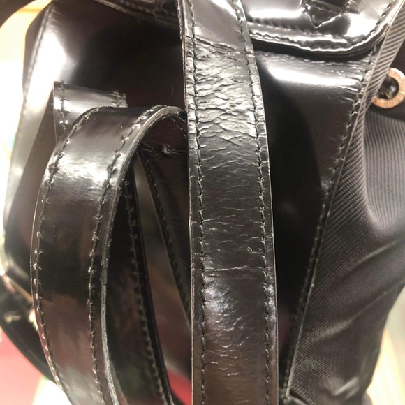 Authentic GUCCI Logos Bamboo Mini Backpack Bag Nylon Leather Black Italy - Picture 6 of 15